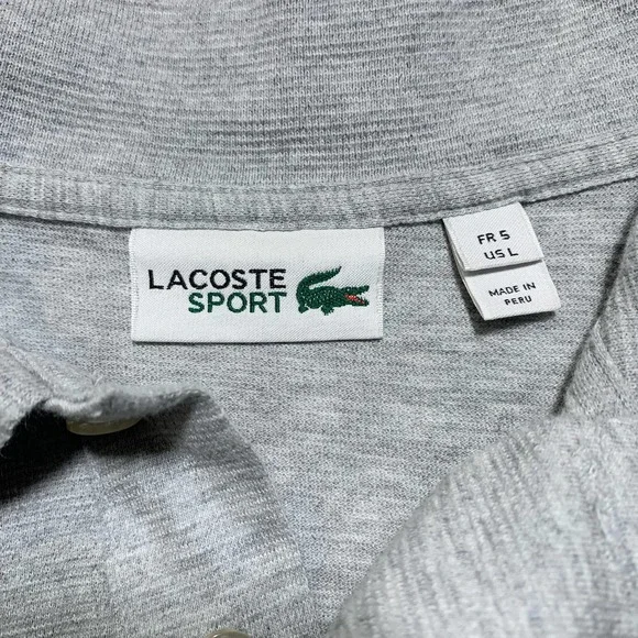 Lacoste Sport | Men | Heather Gray Short Sleeve Sport Polo Shirt | Size L - Picture 7 of 10